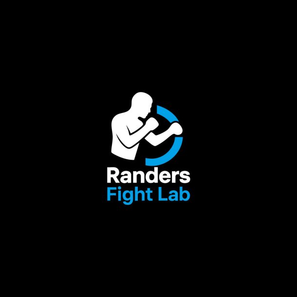 Randers Fight Lab logo - hvid/bl