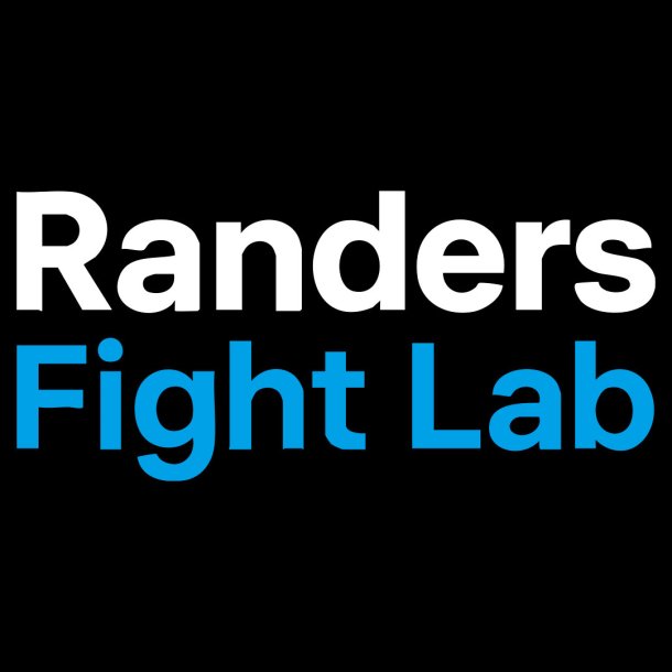 Randers Fight Lab ryglogo - hvid/bl