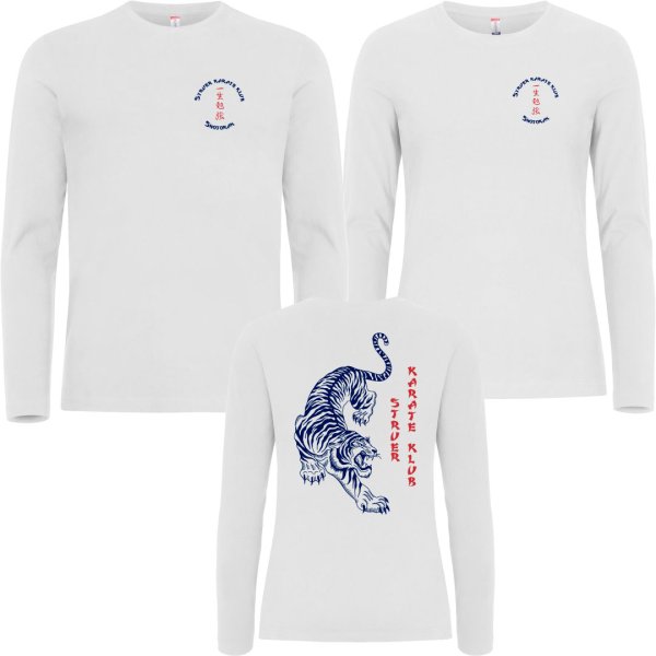 Struer Karate hvid t-shirt Premium Fashion LS - dame/herre