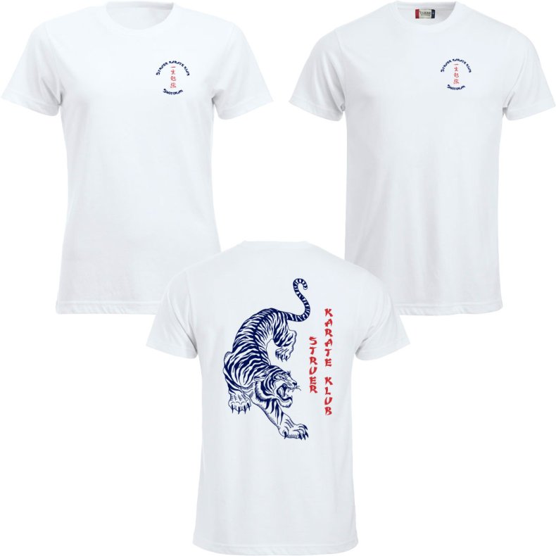 Struer Karate hvid t-shirt New Classic m/tekstlogo - dame/herre