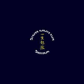 Struer Karate runde brystlogo - hvid/gul