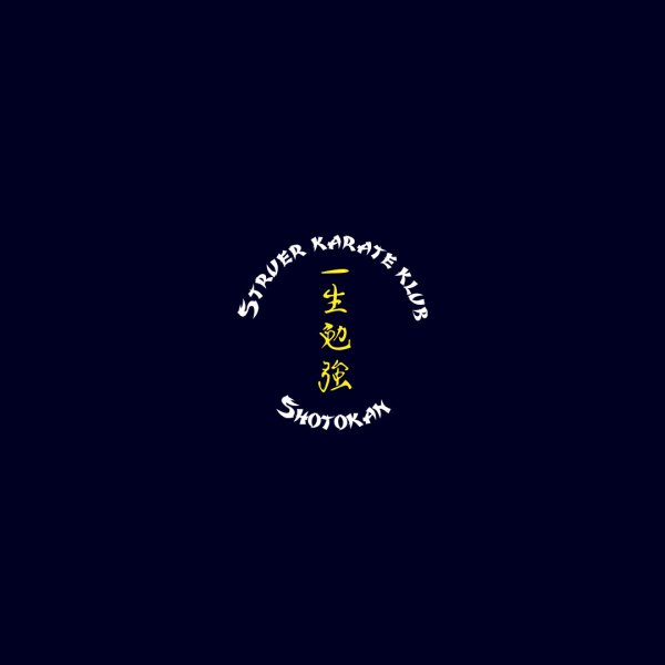 Struer Karate runde brystlogo - hvid/gul