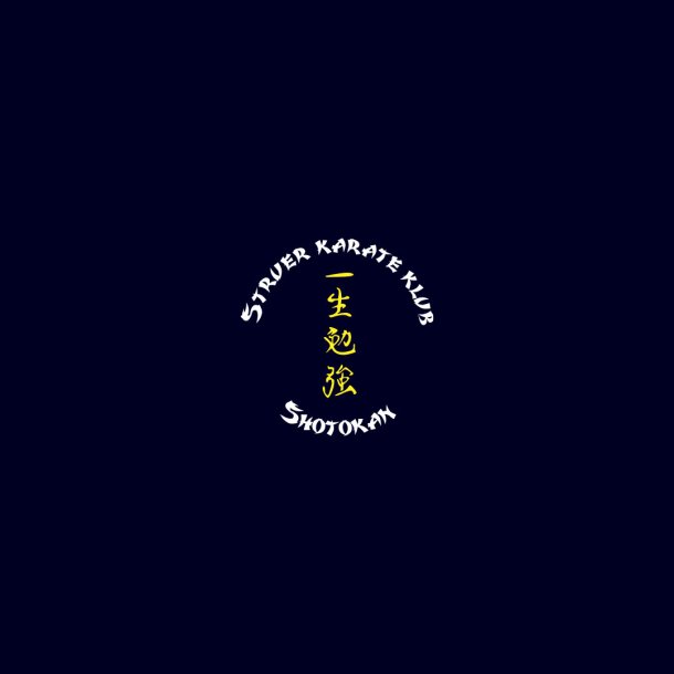 Struer Karate runde brystlogo - hvid/gul