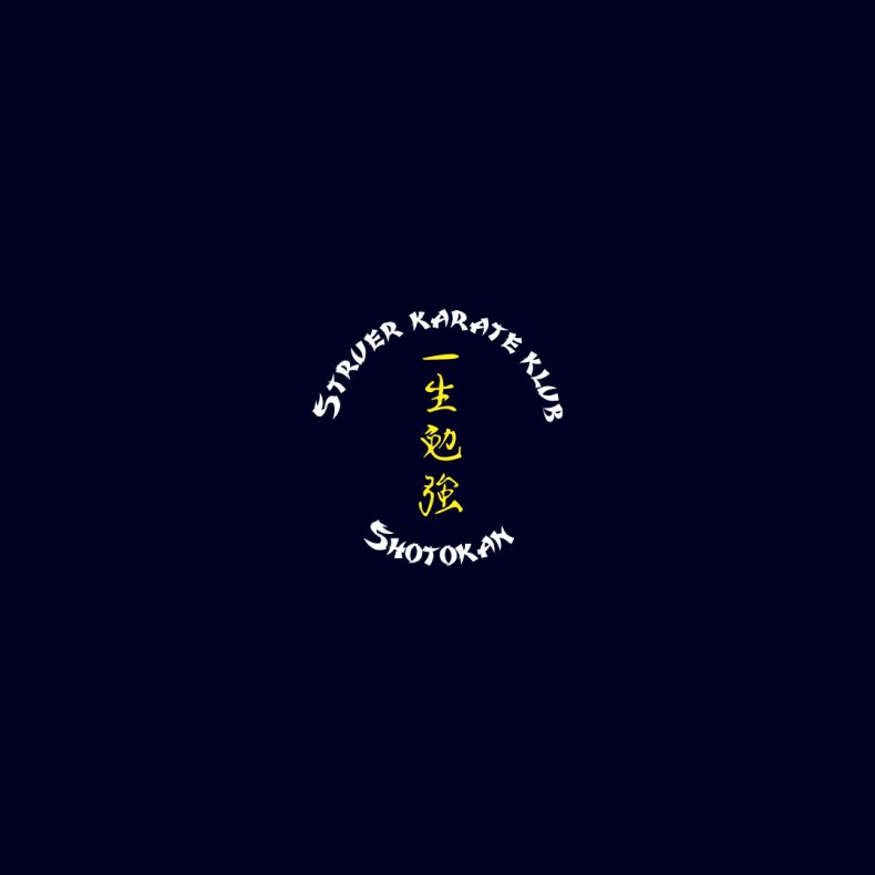 Struer Karate runde brystlogo - hvid/gul