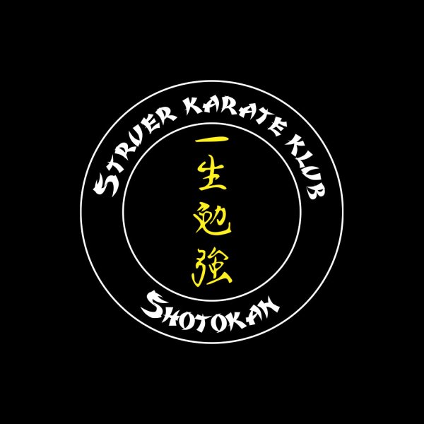Struer Karate taskelogo side - hvid/gul