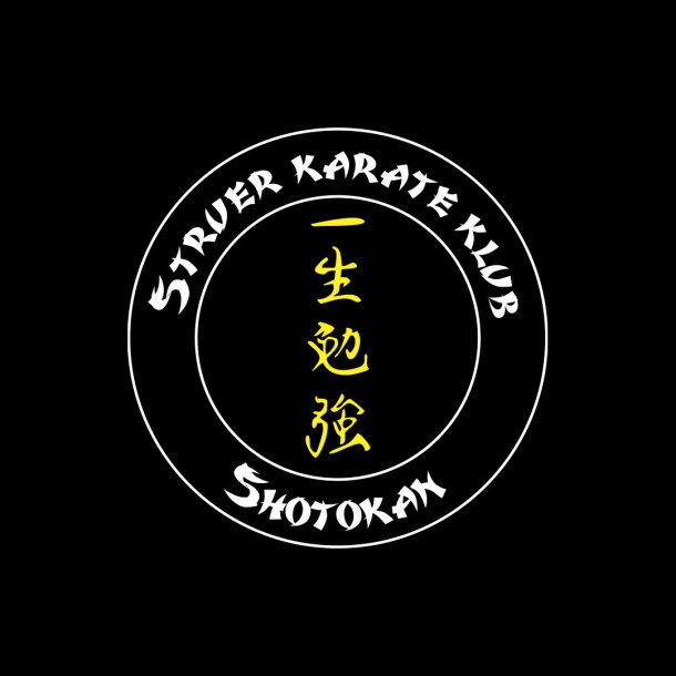 Struer Karate taskelogo side - hvid/gul