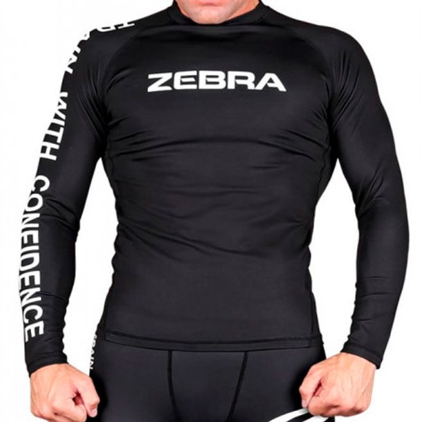 Zebra rashguard LS - sort/hvid