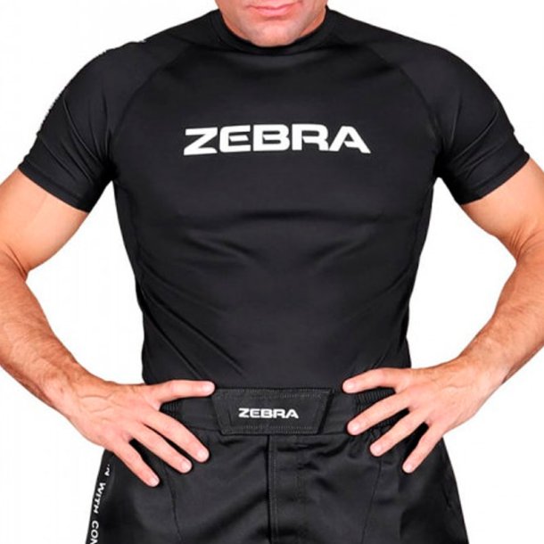 Zebra rashguard SS - sort/hvid