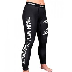 Zebra compressionsbukser lange tights - sort/hvid