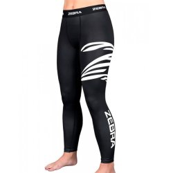 Zebra compressionsbukser lange tights - sort/hvid