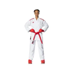 Kumite Master junior gi forfra med r�dt broderi og r�dt b�lte