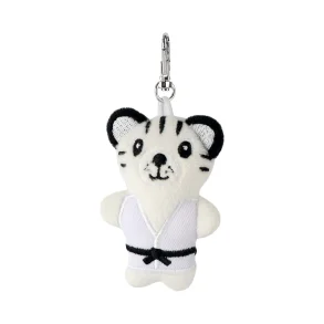 N�glering flad bamse - hvid tiger