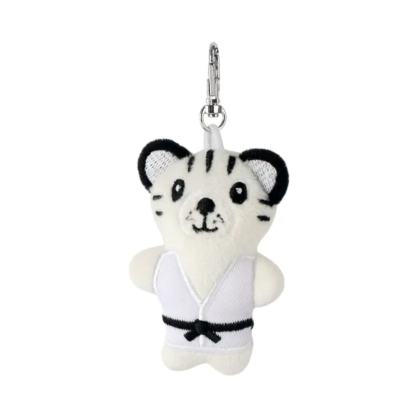 N�glering flad bamse - hvid tiger