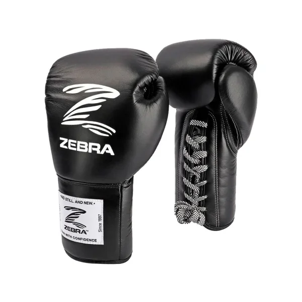 Boksehandsker Pro Signature l�der m/sn�re - sort/hvid