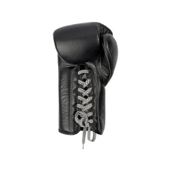 Boksehandsker Pro Signature l�der m/sn�re - sort/hvid